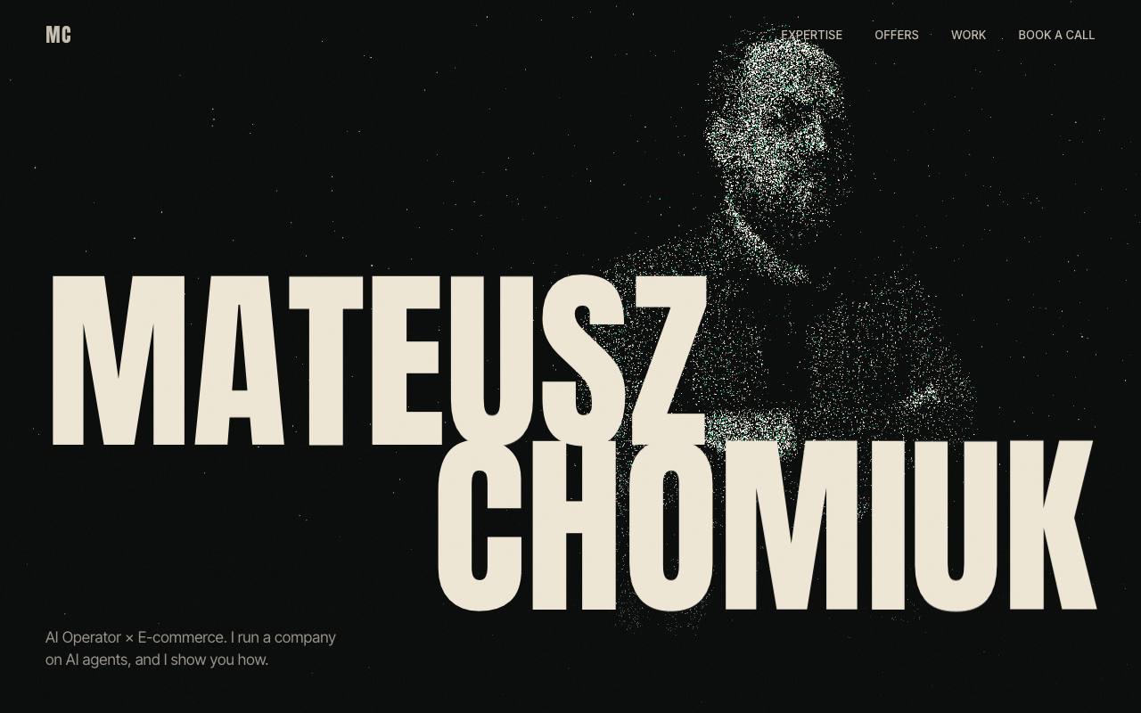 This site rebuilt as a particle field